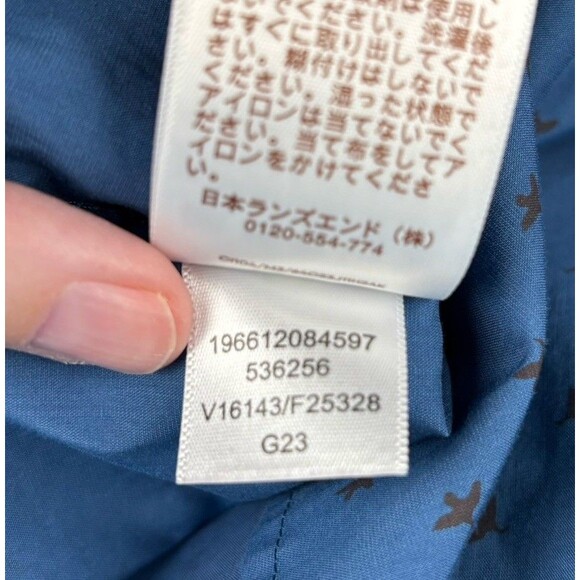 Blake Shelton Lands End Dress Shirt Mens Medium 15-15.5 Button Blue Geese Print - Picture 6 of 11